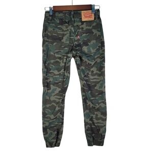 Levi's Camo Joggers Size 10 25 x 26 Green Drawstring Stretch Army Casual Pants